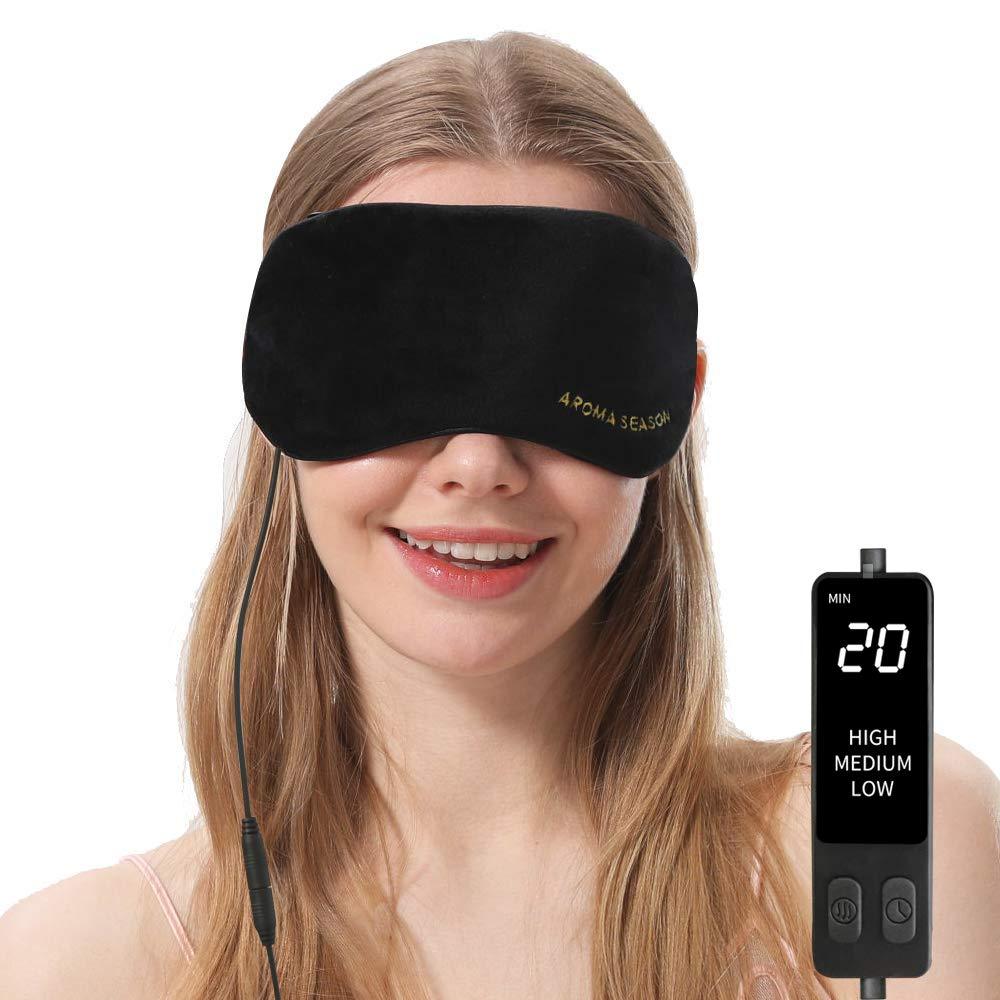 [Australia] - Heated Eye Mask, USB Steam Warm Compress for Puffy Eyes, Warm Therapeutic Treatment for Dry Eye, Chalazion, Blepharitis, Stye (Black) Black 