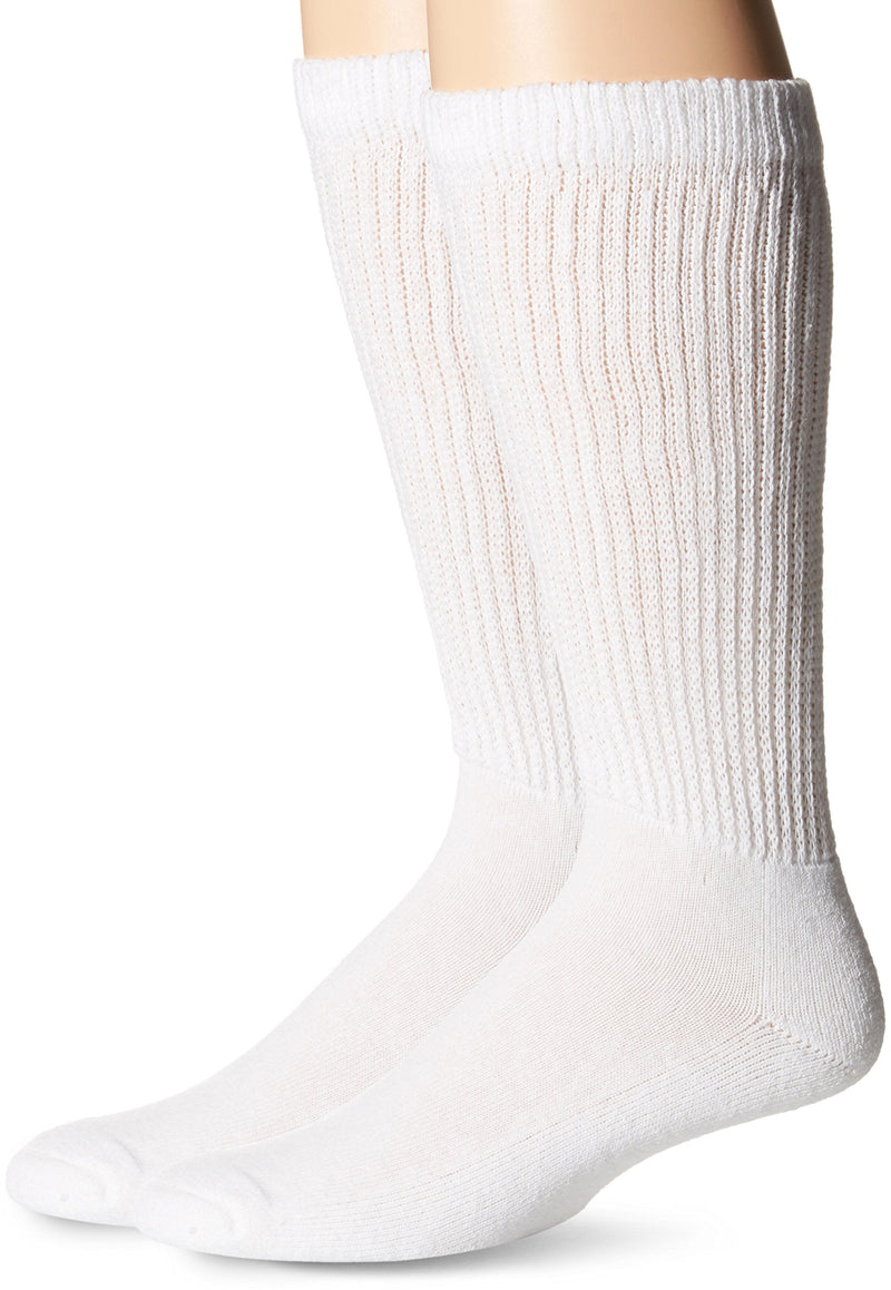 [Australia] - Carolina Ultimate Men's Diabetic Non-Binding Mid-Calf Socks 2 Pack Large White 