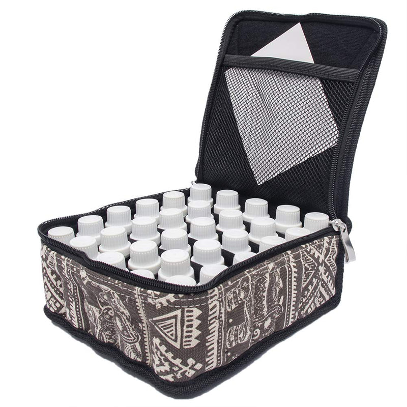 [Australia] - Premium Essential Oils Carrying Case Holds 30 Bottles With soft pad perfects keep oils safe Fits Size 5ML 10ML 15ML Multiple colors (Brown&Beige) 