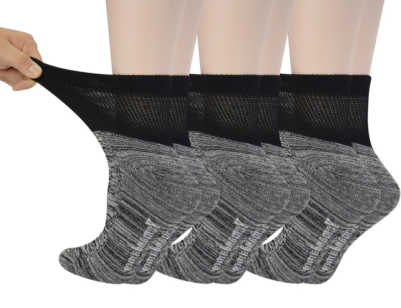 [Australia] - Yomandamor Women's 6 Pairs Bamboo Diabetic Ankle Socks with Non-Binding Top And Cushion Sole,L Size(Socks Size:9-11) 9-11 6 Style2 