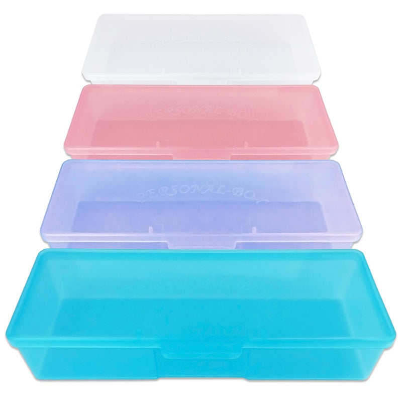 [Australia] - Beauticom Personal Box Storage Case for Professional Manicurist Nails Pedicure (Large Size) (4 Pieces Mix Color, Mix Color: Pink, Blue, Frosted, Purple) 4 Pieces 