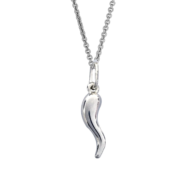 [Australia] - Ritastephens Sterling Silver Mini Italian Horn Cable Chain Necklace (16, 18, 20 Inches) 18.0 Inches 