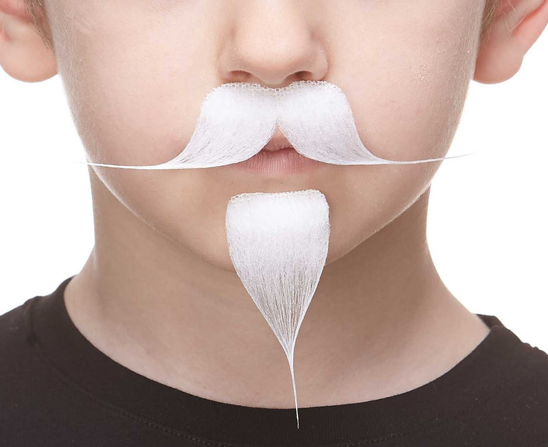 [Australia] - Mustaches Self Adhesive, Novelty, Small Fake Handlebar with a Goatee White 
