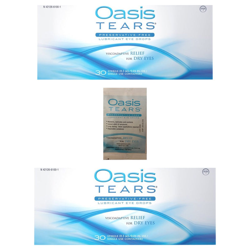 [Australia] - 65 Vials Oasis TEARS Preservative-Free Lubricant Eye Drops (2 Boxes, 30 vials Each and one 5 Vial Packet) 