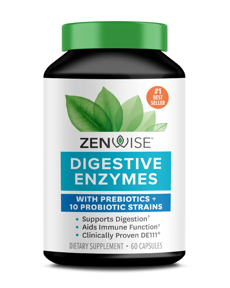 [Australia] - Zenwise Digestive Enzymes Probiotics and Prebiotics - Digestion and Bloating Relief for Women and Men, Lactose Absorption with Amylase & Bromelain (60 Count (Pack of 1)) 60 Count (Pack of 1) 