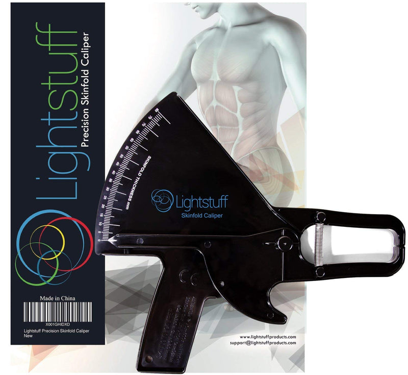 [Australia] - Lightstuff Precision Skinfold Caliper - Easy, Reliable Tool for Monitoring Body Fat - Quick Start Guide for Beginners, Detailed Booklet for Advanced Users - Measures up to 80mm in Skin Fold Thickness 