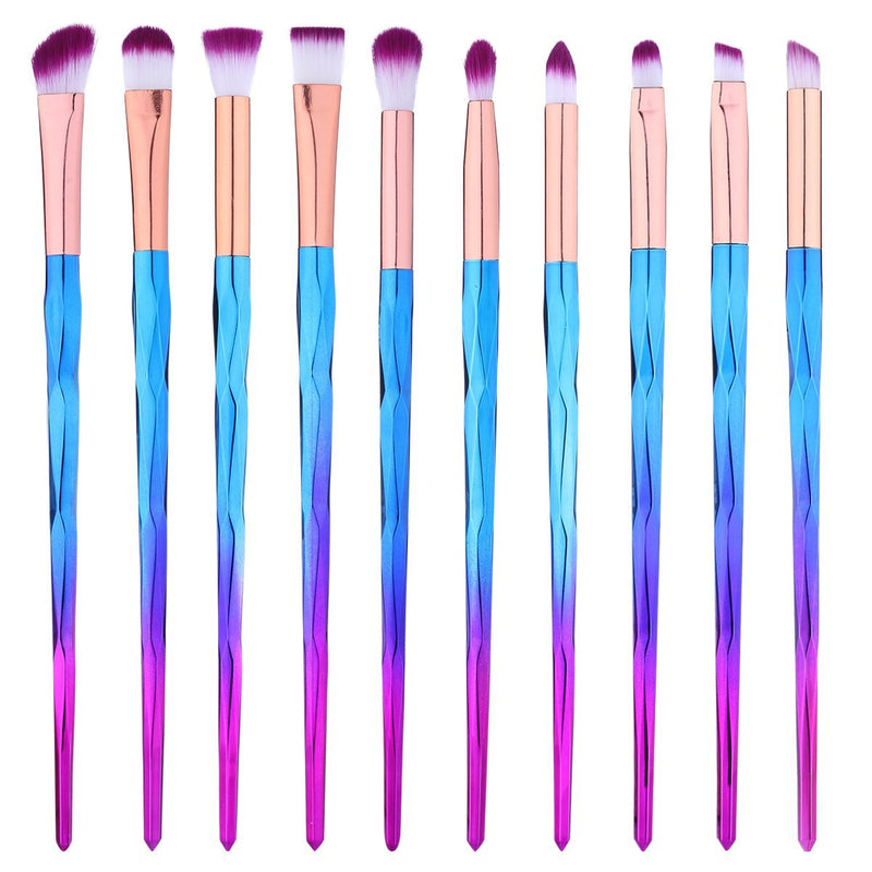 [Australia] - Eye Shadow Brush Set Unicorn 10Pcs Eye Makeup Brushes for Shading or Blending of Eyeshadow Cream Powder Eyebrow Highlighter Concealer Cosmetics Brush Tool Purple 