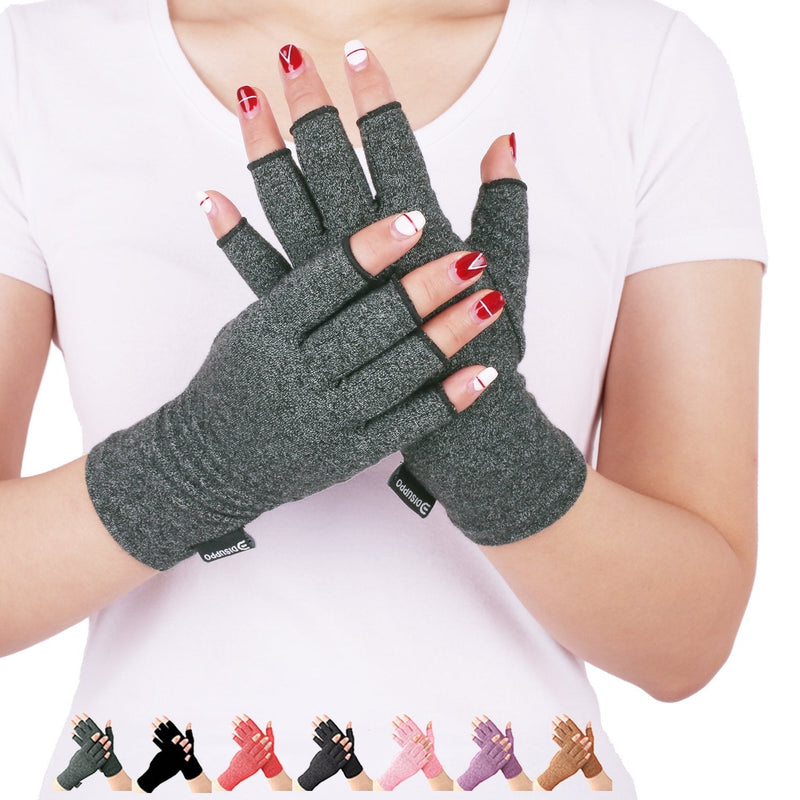 [Australia] - DISUPPO Arthritis Compression Gloves Relieve Pain from Rheumatoid, RSI,Carpal Tunnel, Hand Gloves Fingerless for Computer Typing and Dailywork, Support for Hands and Joints (M, Grey) Medium (Pack of 1) 