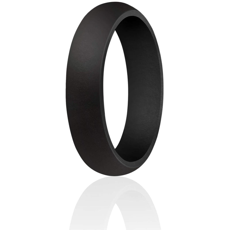 [Australia] - ThunderFit Silicone Wedding Band for Women - 5.5mm Wide - 2mm Thick Black 3.5 - 4 (14.9mm) 