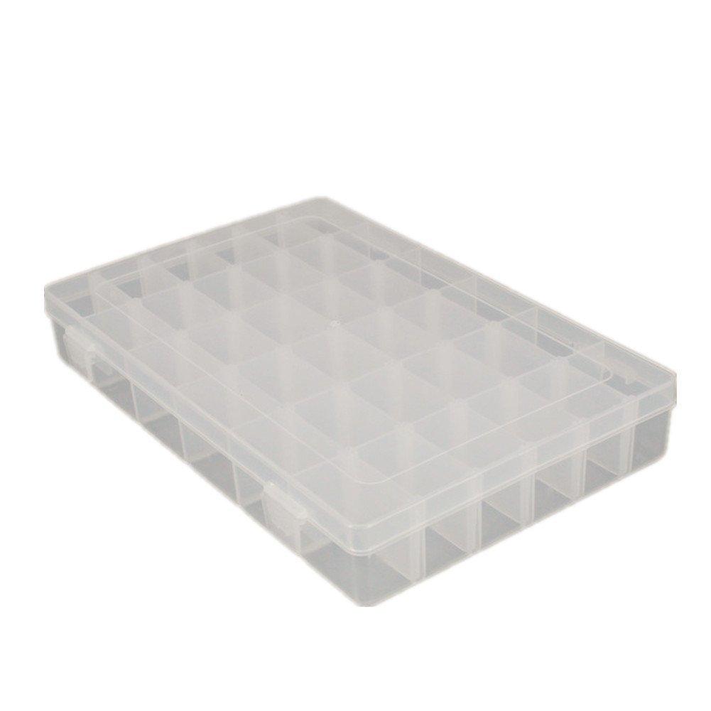 [Australia] - SpeedDa Clear Plastic Jewelry Box Organizer Storage Container with Adjustable Dividers 36 Grids 