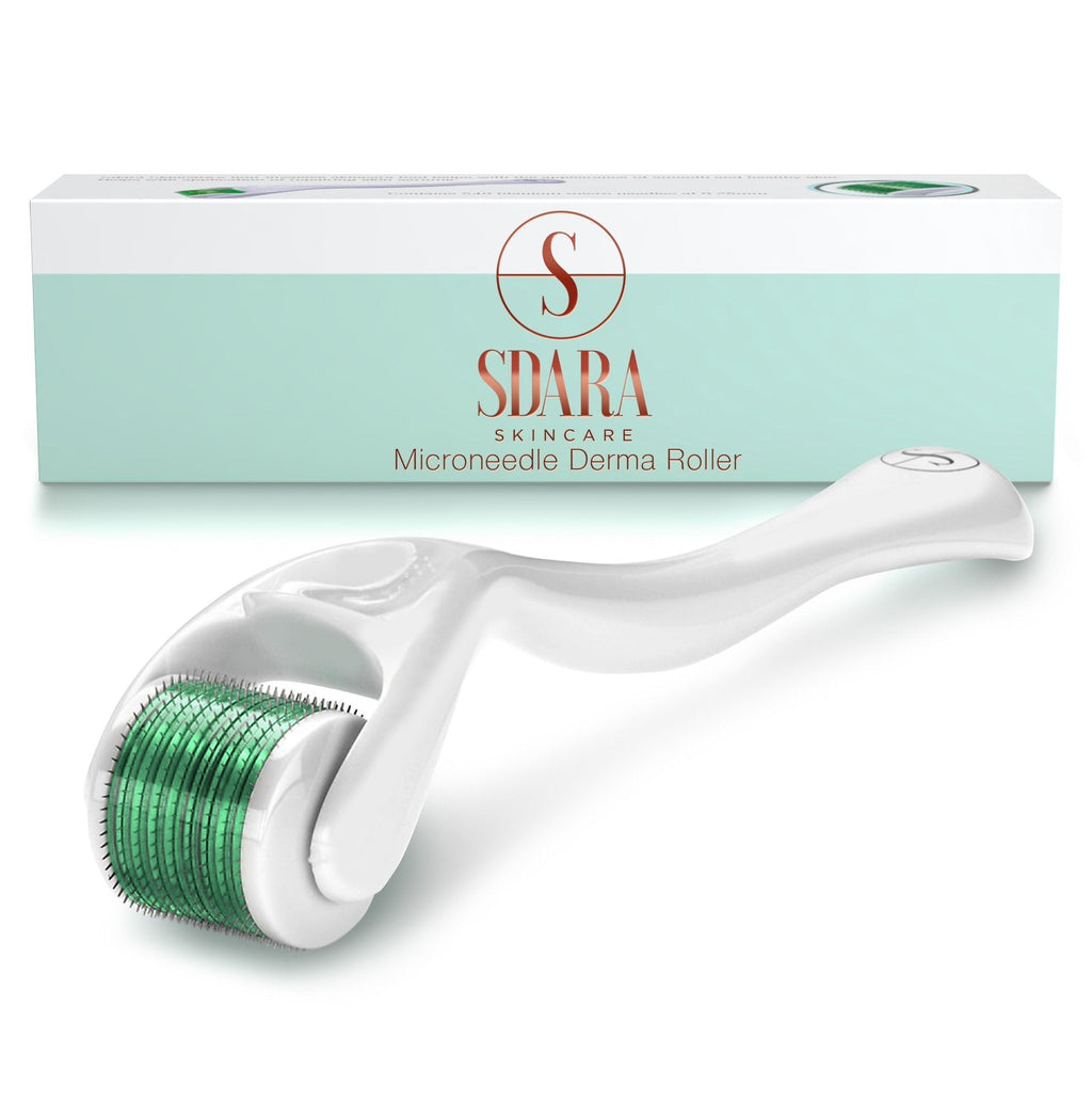 [Australia] - Sdara Skincare Derma Roller - 0.25mm Microneedle Roller For Face w/ 540 Titanium Micro Needles - Microdermabrasion Tool for Glowing Skin - Storage Case Included 