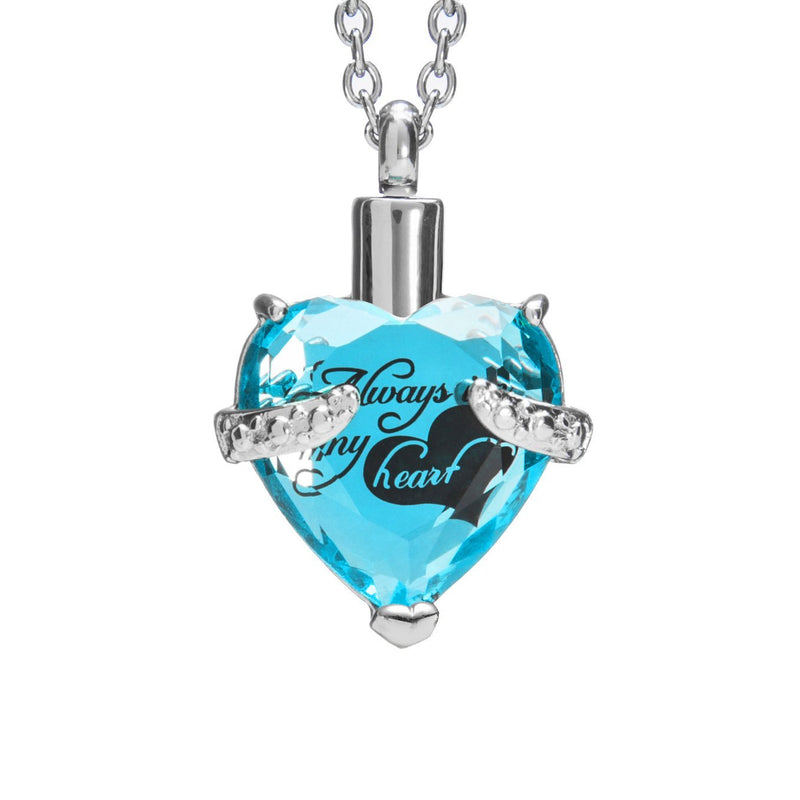 [Australia] - Smartchoice Cremation Jewelry For Ashes Urn Necklace Heart Pendant With Beautiful Presentation Gift Box With Stainless Chain And Accessories, Blue 