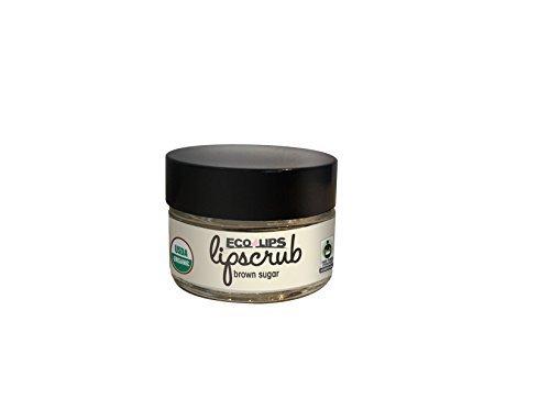 [Australia] - Eco Lips Brown Sugar LIP SCRUB 2 Pack - 100% Organic Lip Care Treatment with Organic Sugar and Coconut Oil - Gently Exfoliate and Polish Dry, Flaky Lips, 100% Edible 0.5oz jars 