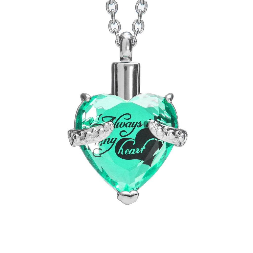 [Australia] - Smartchoice Cremation Jewelry For Ashes Urn Necklace Heart Pendant With Beautiful Presentation Gift Box With Stainless Chain And Accessories, Green 