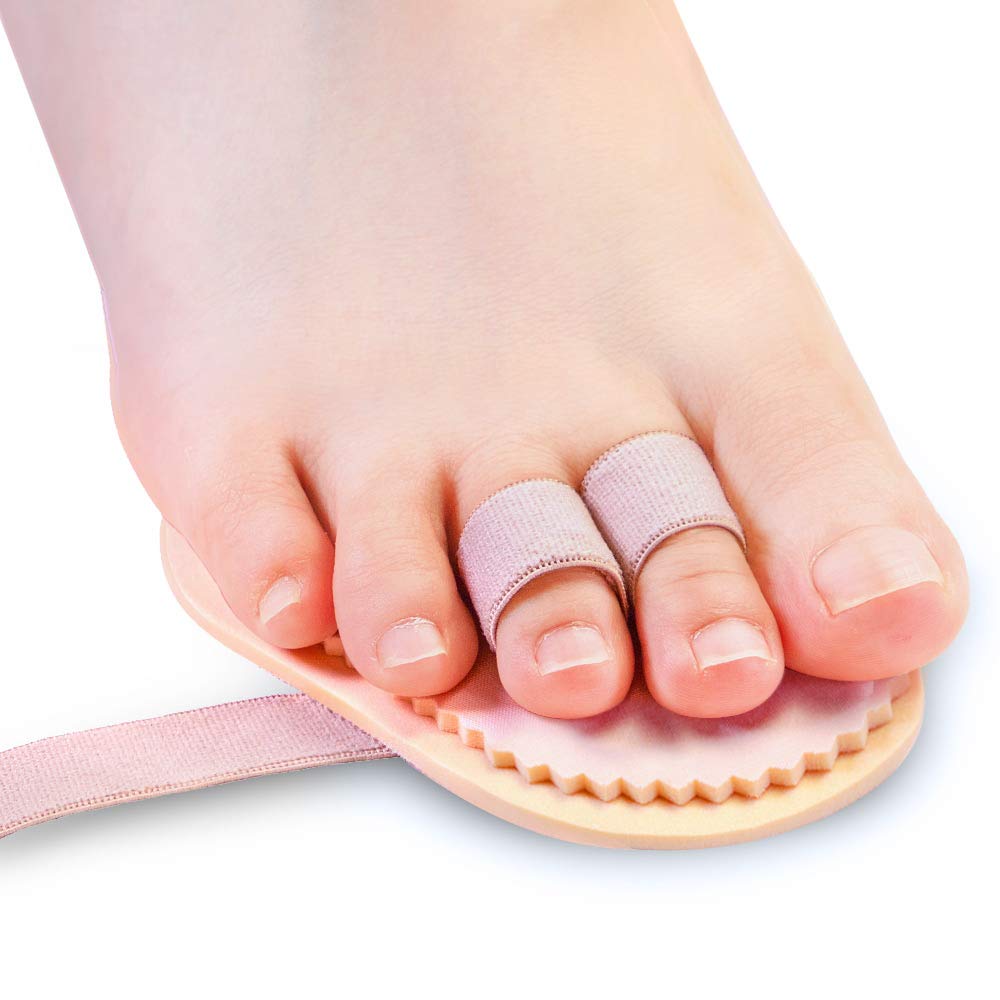 [Australia] - Welnove - Hammer Toes Straightener Toe Splint Corrector for Claw, Curled, Crooked Toe, Cushion Brace Joint Realign Metatarsal Support Loop Pack of 2 (2 Holes) 2 Hole Toe Straightener *2 