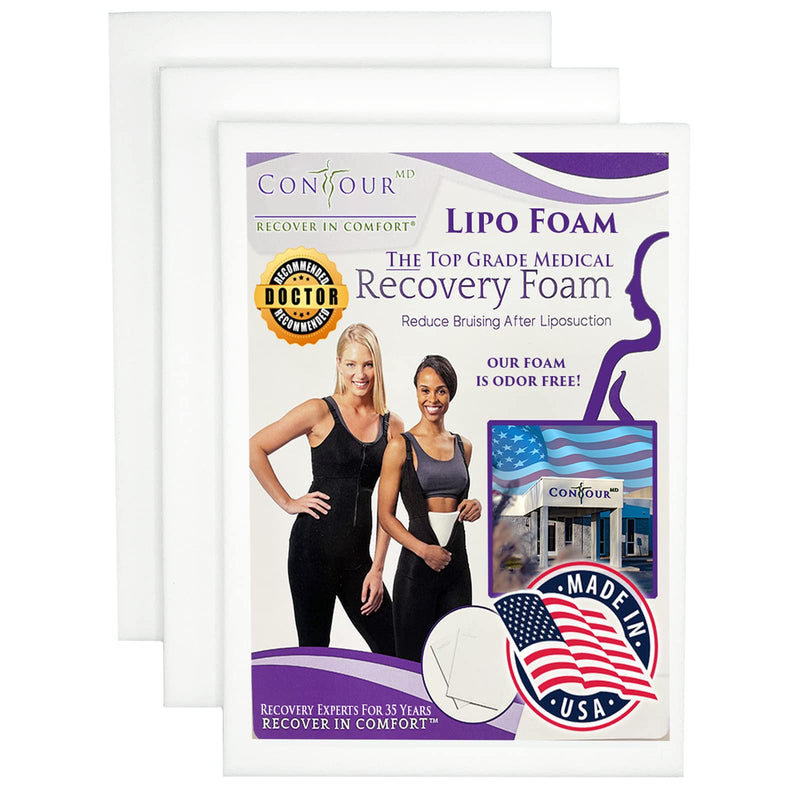 [Australia] - Lipo Foam Sheets for Post Surgery, Surgical Compression Garments. Top Medical Grade for Lipo, Fajas, Ab Flattening, BBL, and more. ContourMD, 8"x 11" (Lipo-1), 3 sheet 