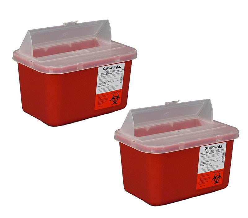 [Australia] - One Gallon Sharps Containers with Pop Up Lid (Two Pack) by Oakridge Products 