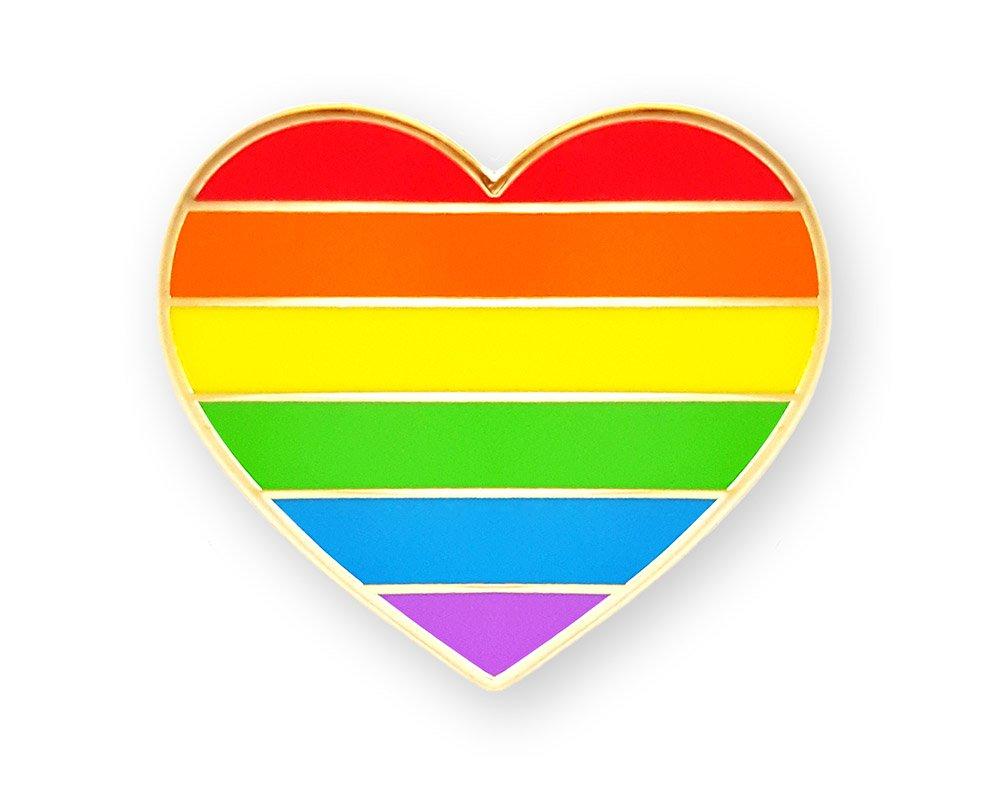 [Australia] - Pinsanity Rainbow Heart Enamel Lapel Pin 