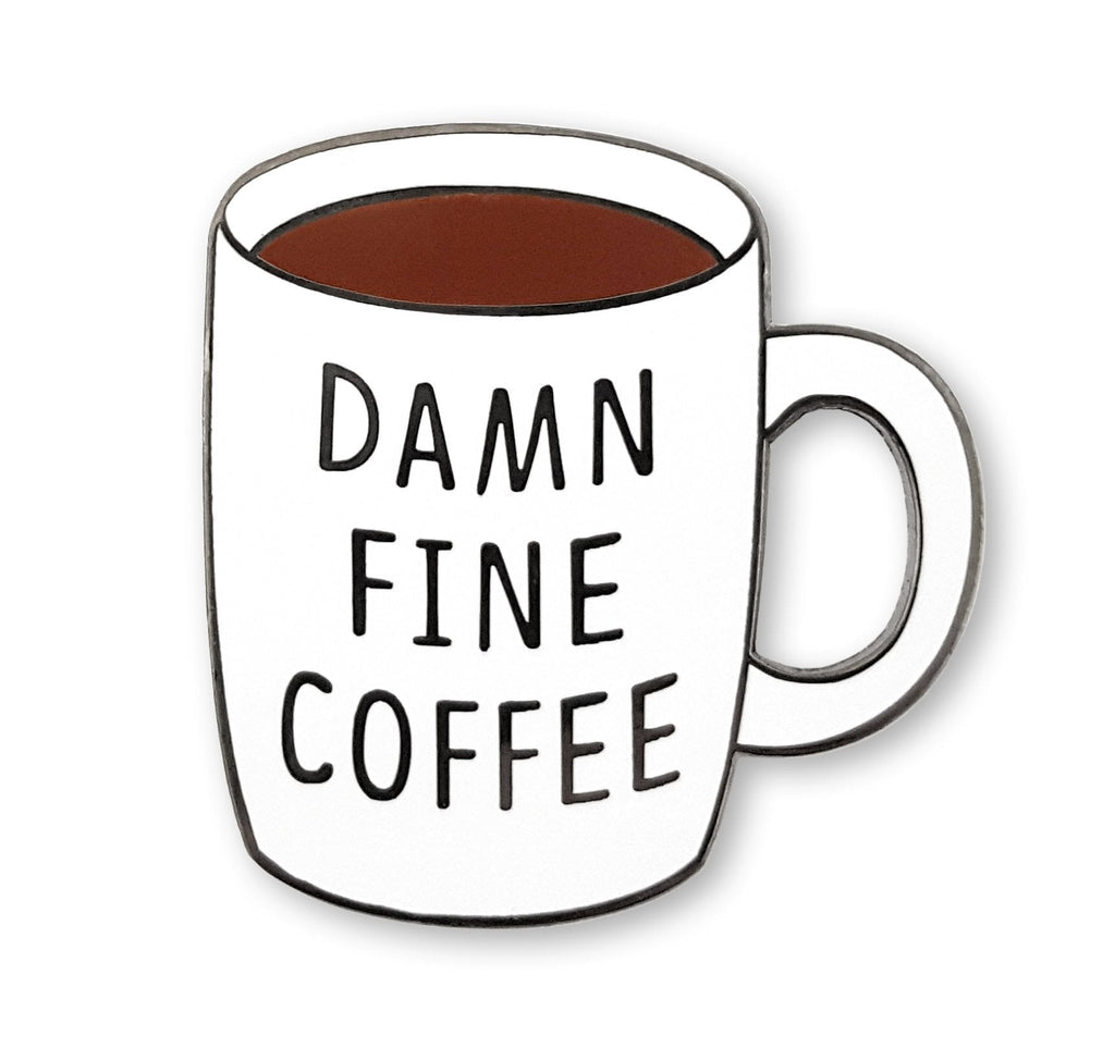 [Australia] - Pinsanity 'Damn Fine Coffee' Enamel Lapel Pin 
