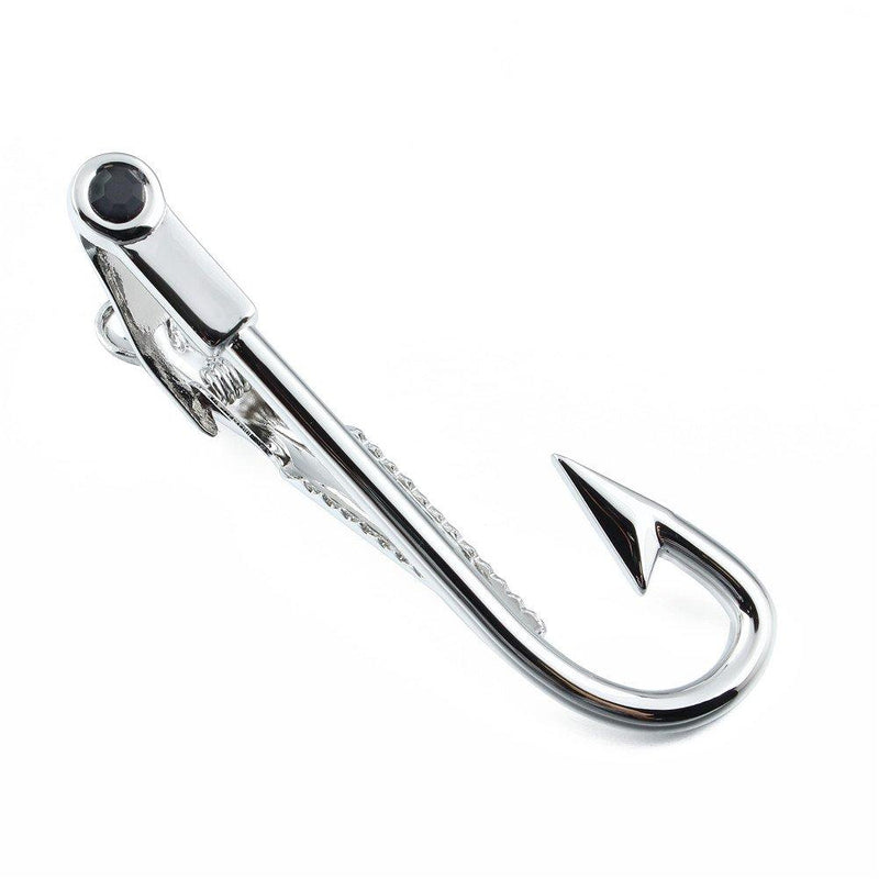 [Australia] - HAWSON Interesting Tie Clip 2.2 Inch Silver Color Mens Necktie Accessory Fishhook 