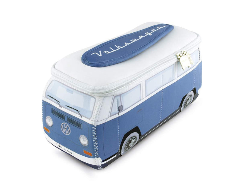 [Australia] - BRISA VW Collection - Volkswagen Samba Bus T2 Camper Van 3D Neoprene Universal Bag - Makeup, Travel, Cosmetic Bag (Neoprene/Blue) Large (11.8 x 5.5 x 4.7 Inch) Blue 