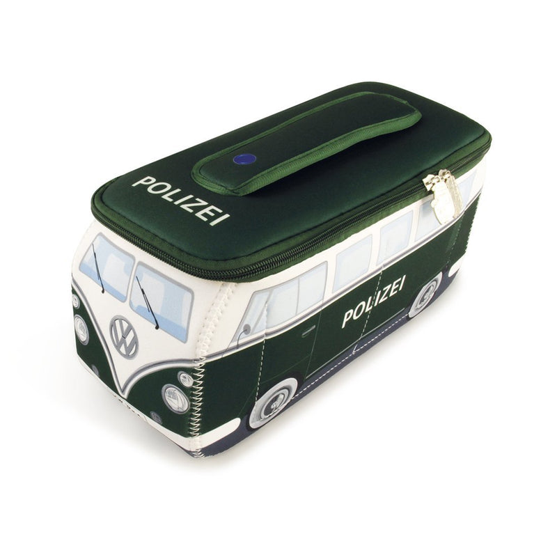 [Australia] - BRISA VW Collection - Volkswagen Samba Bus T1 Camper Van 3D Neoprene Universal Bag - Makeup, Travel, Cosmetic Bag (Neoprene/Polizei/Police) 
