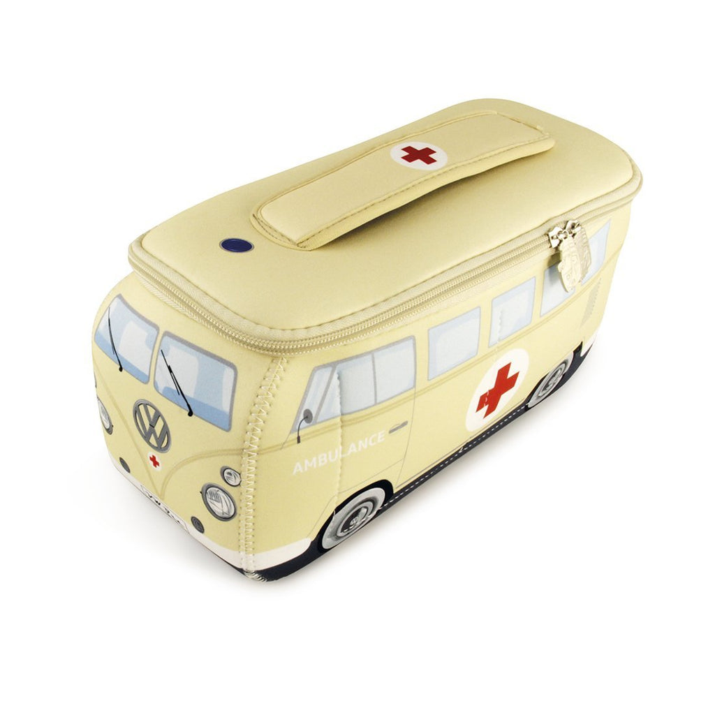 [Australia] - BRISA VW Collection - Volkswagen Samba Bus T1 Camper Van 3D Neoprene Universal Bag - Makeup, Travel, Cosmetic Bag (Neoprene/Ambulance) 