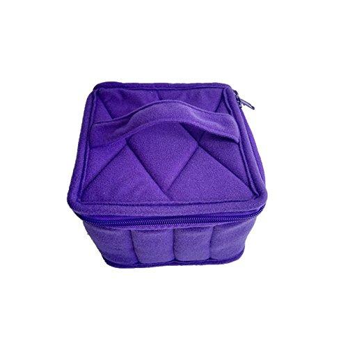 [Australia] - Weljoy 13 Bottle Essential Oil Carrying Case for 100ml, 30ml Bottles Storage Travel Bag with Adjustable Spacing for Roller and Dropper Bottles, Lipstick (Purple) Purple 