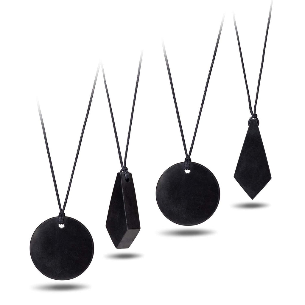 [Australia] - Shungite Pendant Necklace Set, Gift Set of Trendy Shungite Jewelry | Authentic Karelian Shungite Crystals Set of 4 