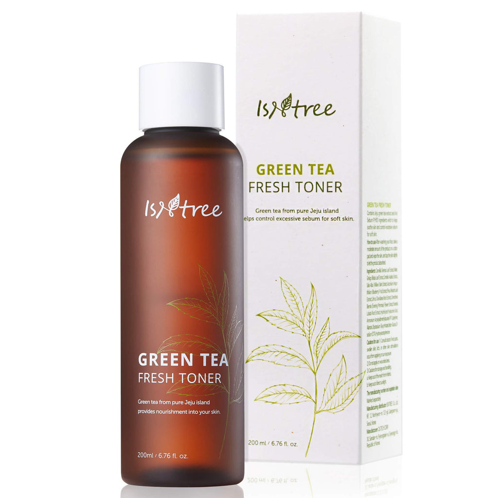 [Australia] - ISNTREE Green Tea Fresh Hydrating Face Toner 6.17 Fl Oz with Hyaluronic Acid for Sensitive, Oily, Dry, Skin | Deep Moisturizing Facial Moisturizer Hypoallergenic 