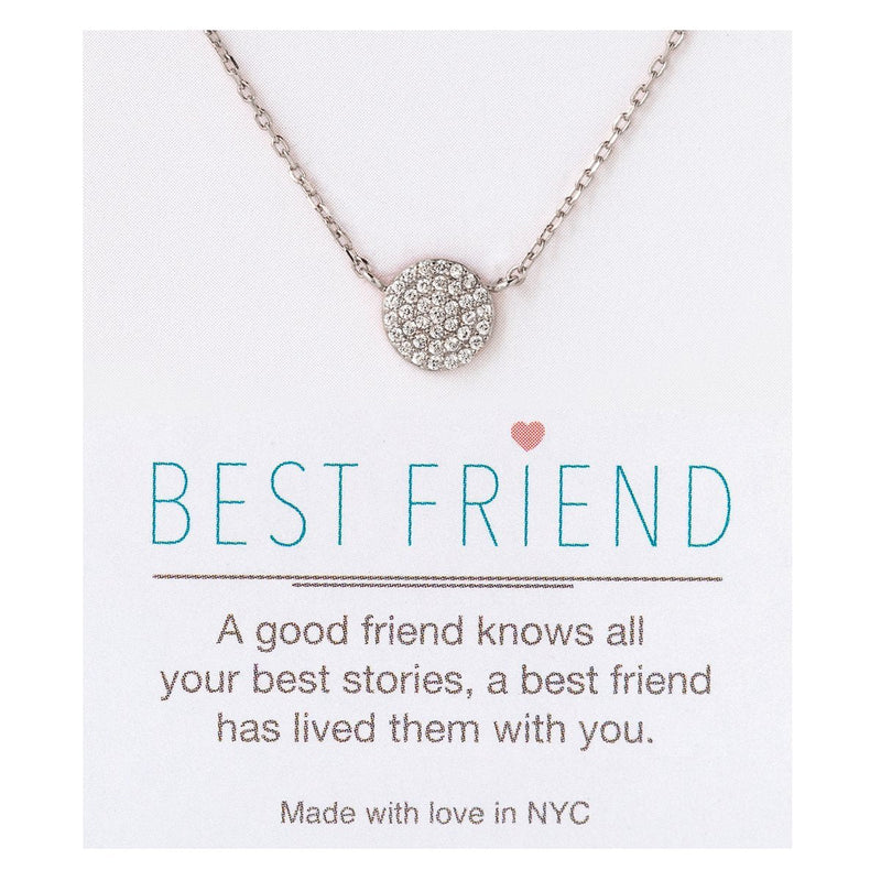 [Australia] - A+O Friendship Necklace - CZ Pave Necklace in Gold, Rose Gold, Sterling Silver 8 MM - Silver 