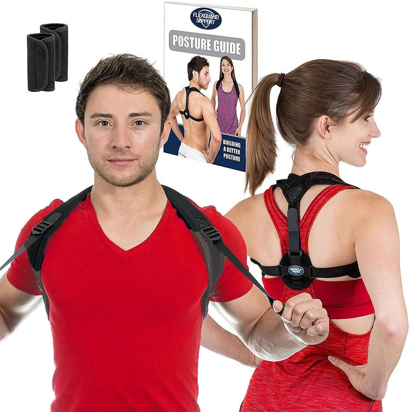 [Australia] - FlexGuard Support Posture Corrector for Women and Men - Adjustable Upper Back & Shoulder Brace Trainer for Slouching, Neck Hump and Hunched Shoulders - Medium/Large Medium/Large 
