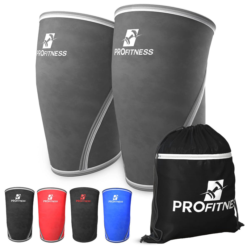 [Australia] - Knee sleeves for weightlifting (Sold as a Pair) for Men & Women | 7mm Thick Neoprene Compression Knee Sleeve | Knee Brace Support Working Out & Weight Lifting Squat, Deadlift, Mobility & Warmth Gray Medium 