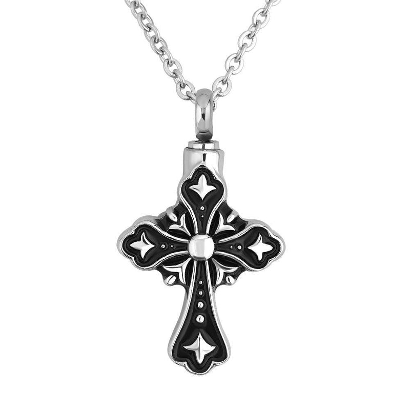 [Australia] - Roy Lopez Urn Cremation Christian Faith Jesus Cross Urn Ashes Pendant Necklace for Memorial 4 