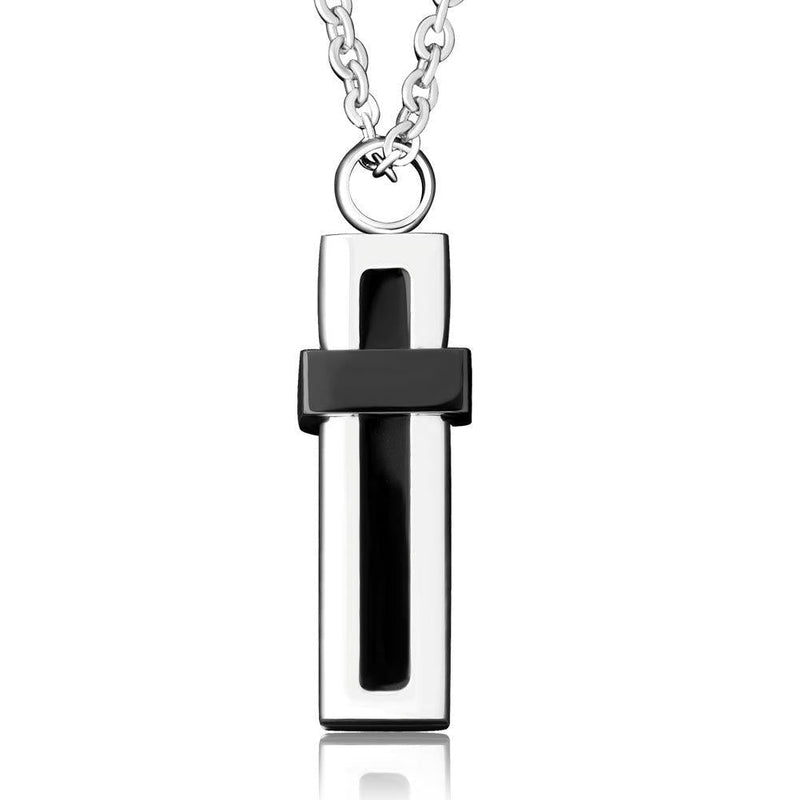 [Australia] - Roy Lopez Black Cylinder Cremation URN Necklaces for Ashes Memorial Keepsake Pendant 3 