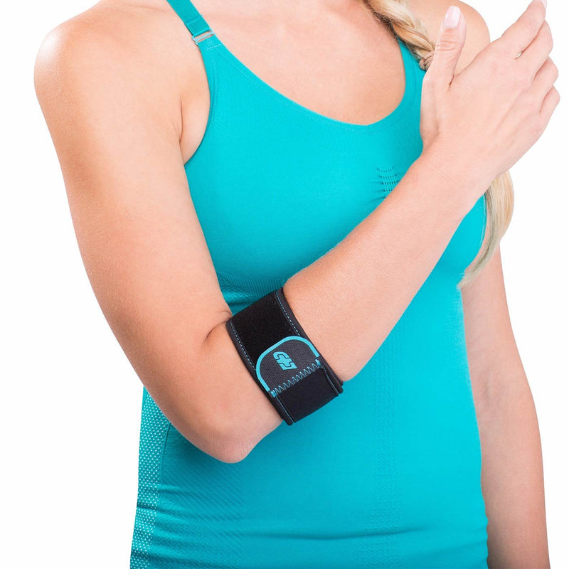[Australia] - DonJoy Advantage DA161EB01-BLK Golf/Tennis Elbow Lightweight Strap for Golfer's and Tennis Elbow, Adjustable Neoprene Fabric, Right or Left, Fits Most, 7" to 14" 