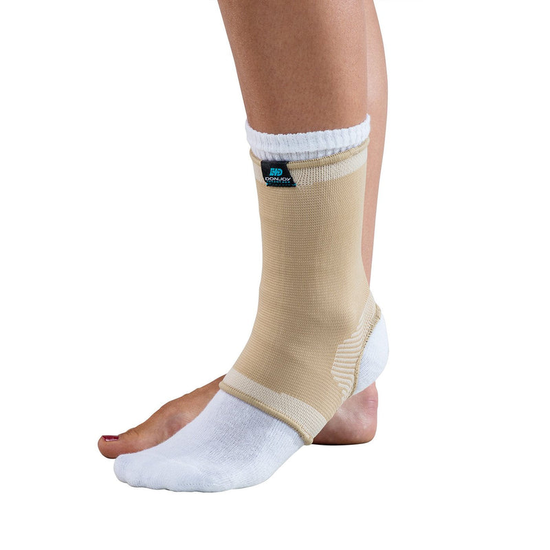 [Australia] - DonJoy Advantage DA161AV01-TAN-S Elastic Ankle for Sprains, Strains, Swelling, Arthritis, Easy to Apply Elastic Stretch Fabric with Open-Heel Design, Tan Large fits 9.5"-10.5" 