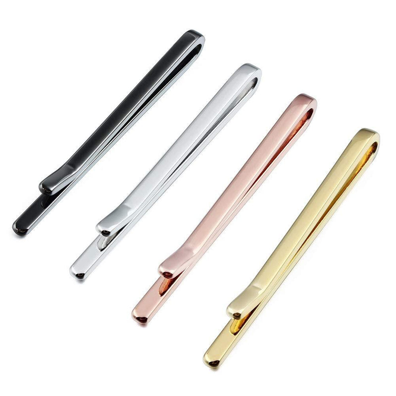 [Australia] - HAWSON Skinny Tie Clip for Men 2 Inch Tie Clip Bar Set - Mens Necktie Accessories 4 Color Set-Glaze 