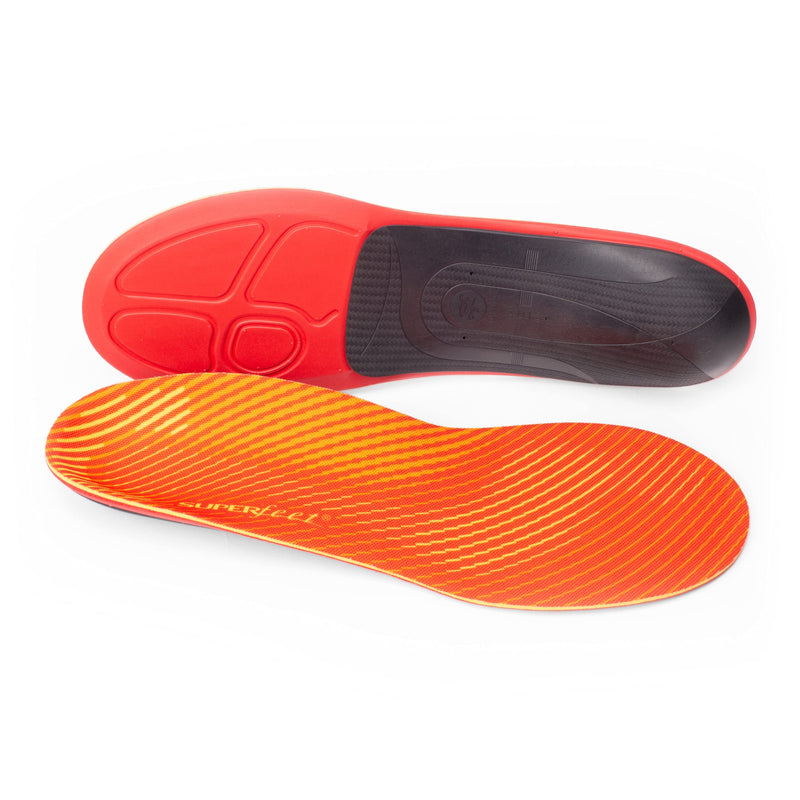[Australia] - Superfeet Run Pain Relief - Foam and Carbon Fiber Shoe Insoles - Arch Support for Plantar Fasciitis - 11.5-13 Men / 12.5-14 Women Tangerine 