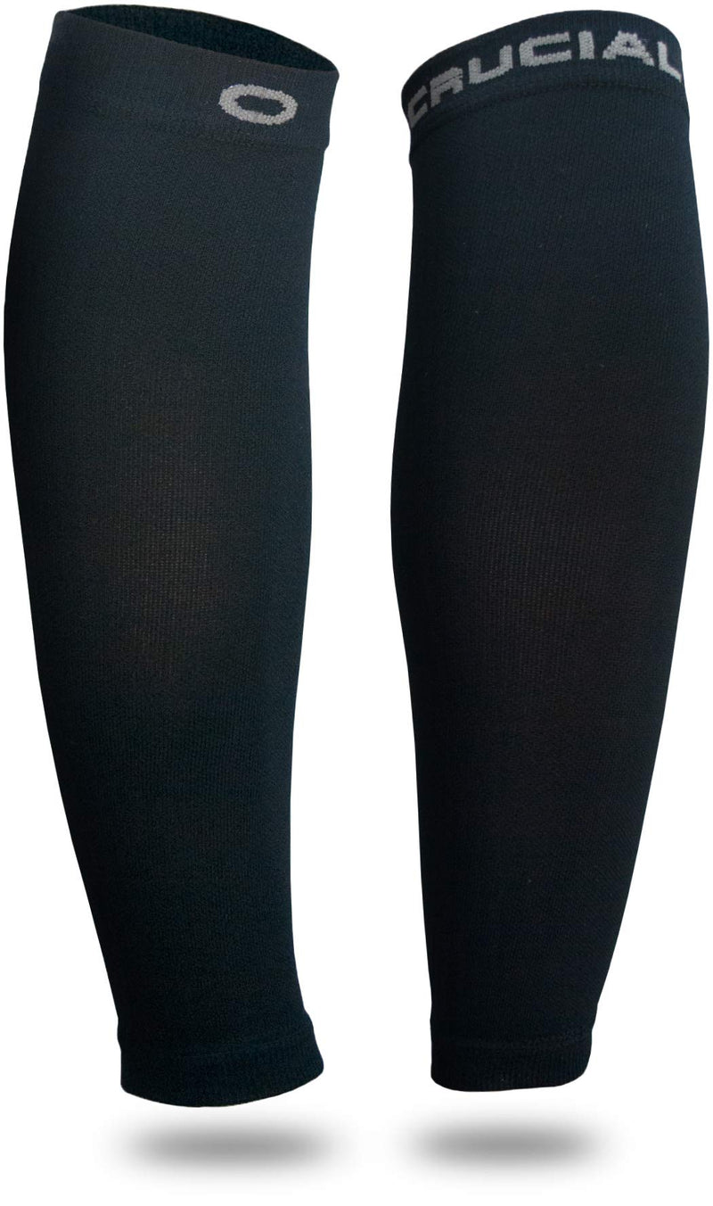 [Australia] - Calf Compression Sleeve for Men & Women (20-30mmHg) - Best Calf Compression Socks for Running, Shin Splint, Calf Pain Relief, Leg Support Sleeve for Runners, Medical, Air Travel, Nursing, Cycling Small / Medium (12-15.5" Calf) Black 