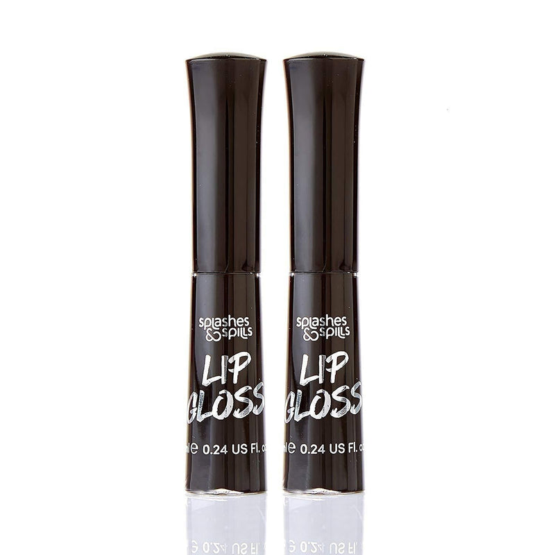 [Australia] - Luxurious Black Lip Gloss - Vibrant Color with Full Coverage and Shiny Finish, Moisturizing Formula Nourishes Lips - 2 Pack - by Splashes & Spills 