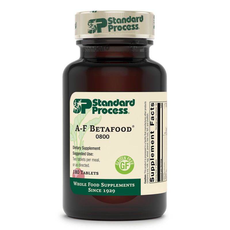 [Australia] - Standard Process A-F Betafood - Gluten-Free Liver Support, Cholesterol Metabolism, and Gallbladder Support Supplement with Vitamin A, Iodine, Vitamin B6 - 180 Tablets 180 Count (Pack of 1) 