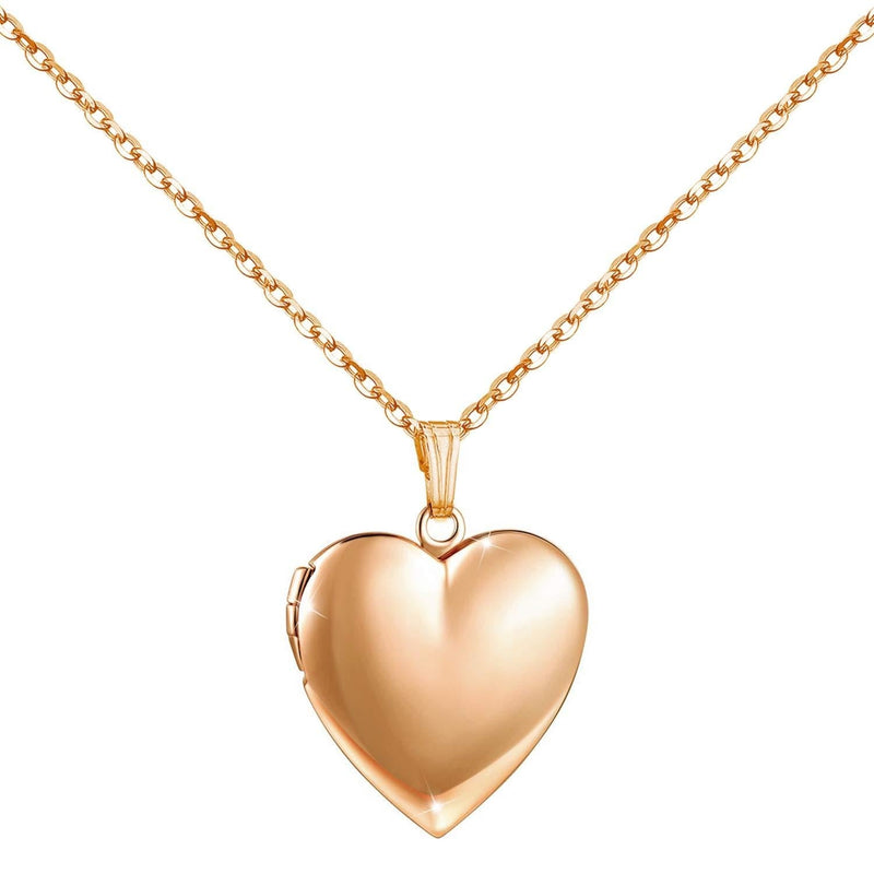 [Australia] - YOUFENG Love Heart Locket Necklace That Holds Pictures Polished Lockets Necklaces Birthday Gifts for Girls Boys Rose locket 