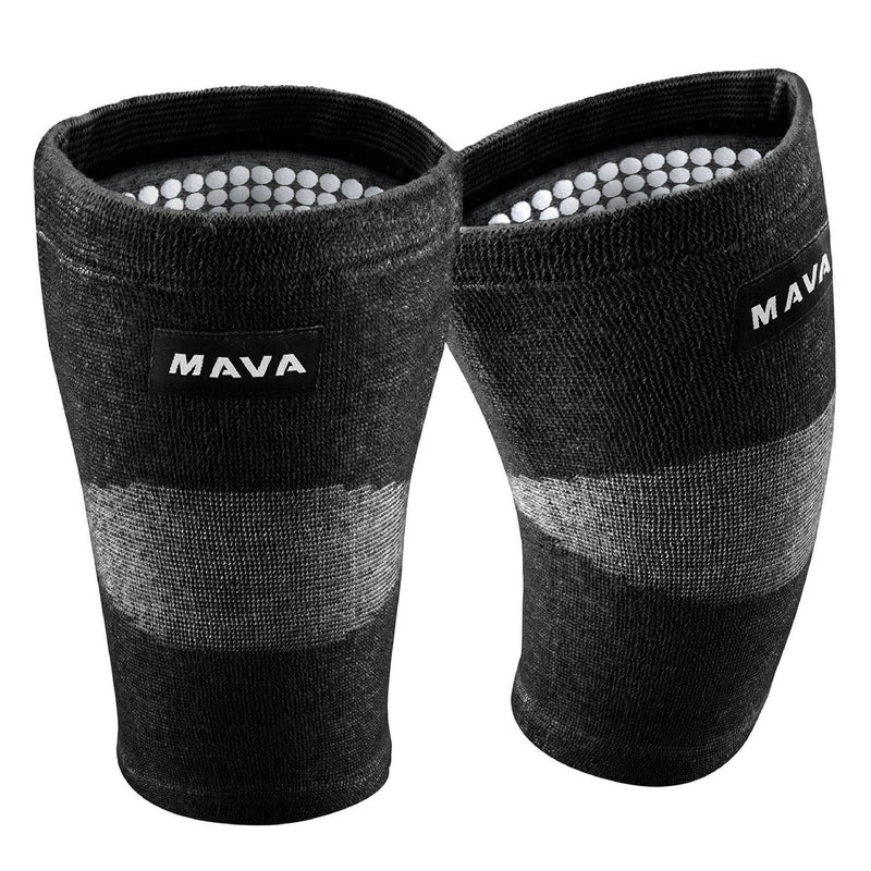 [Australia] - Mava Sports Reflexology Knee Support Sleeves (Pair) for Joint Pain and Arthritis Relief, Improved Circulation Compression – Effective Support for Running, Jogging, Workout, Walking and Recovery Black X-Large 