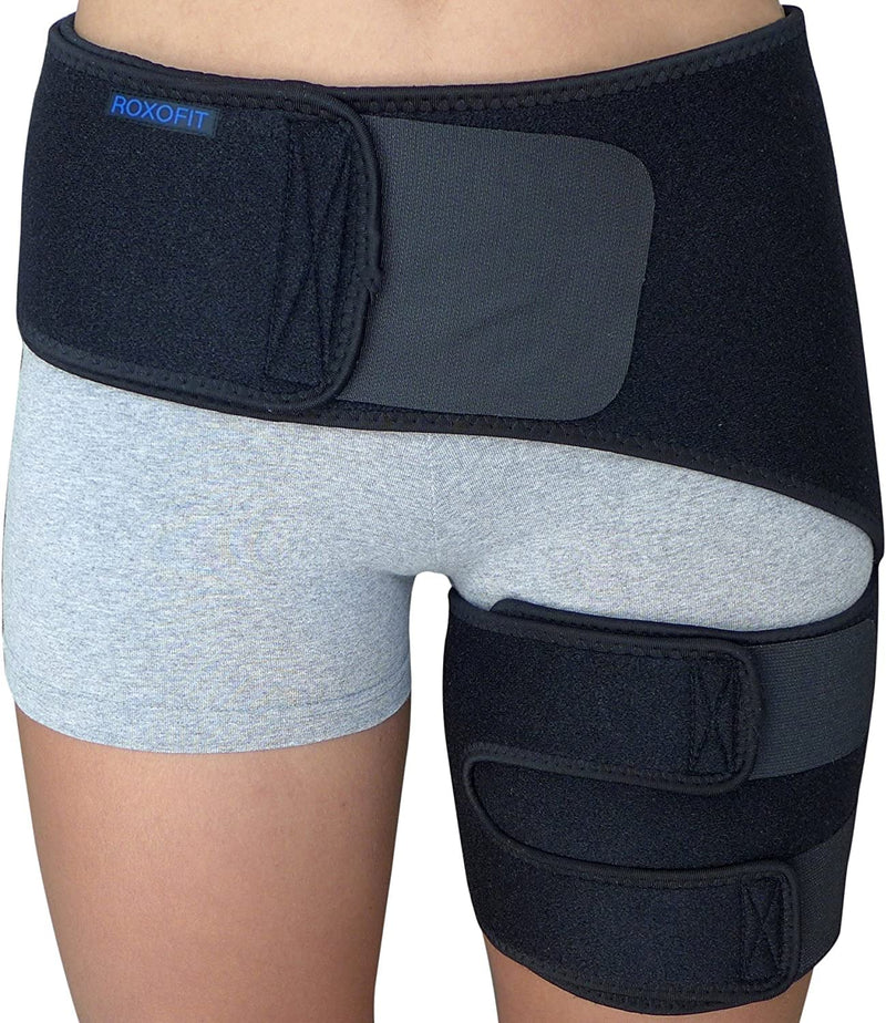 [Australia] - Hip Brace - Sciatica Pain Relief Brace - Thigh Hamstring Compression Support Wrap - Stabilizer for Groin, Hip Flexor, SI Joint for Labral Tear, Arthritis, Bursitis, Sciatic Nerve pain for Men Women 