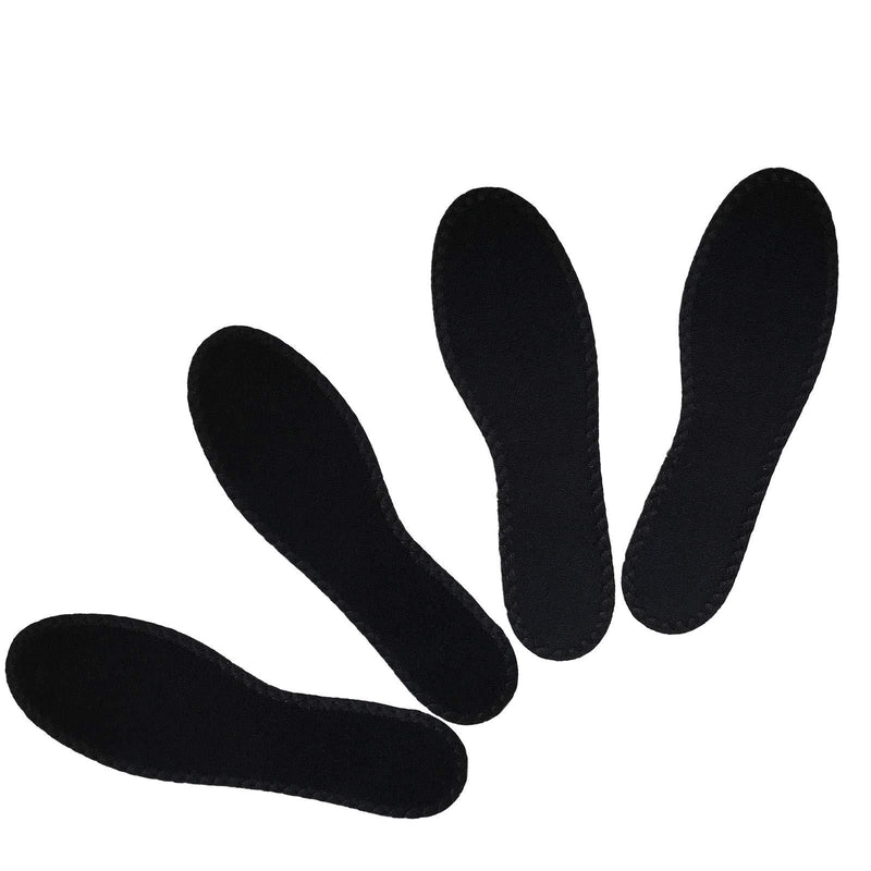 [Australia] - Happystep Cotton Terry Cloth Insoles, Barefoot Shoe Inserts, Washable and Reusable, 2 Pairs of Black (Men Size 8) Men Men Size 8 