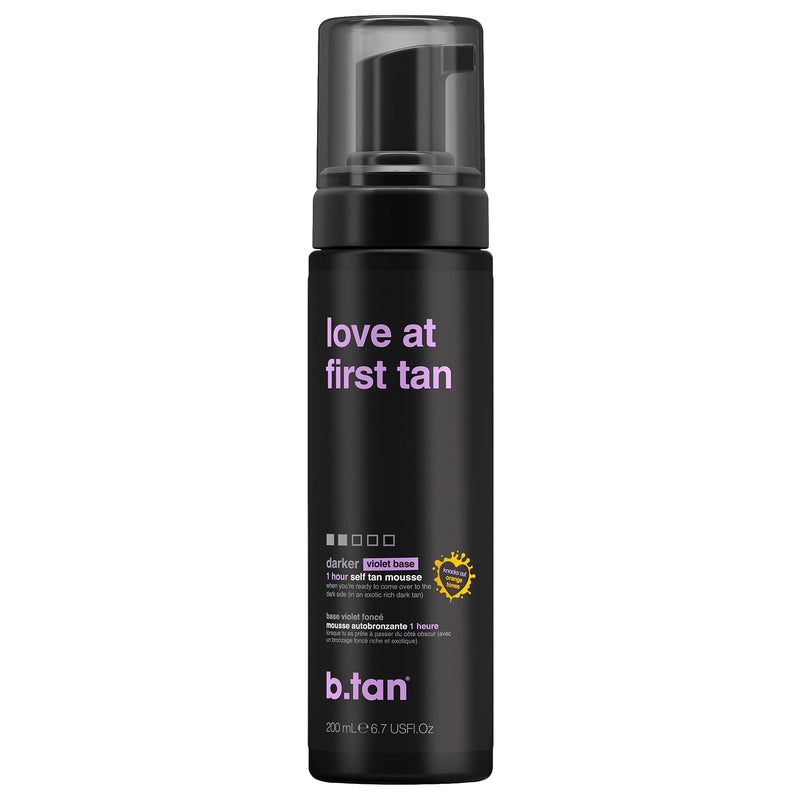 [Australia] - b.tan Self Tanner Mousse - Love at First Tan - Violet Sunless Tanner For Fast, Rich Dark Tan - Perfect Fake Tan, Self Tan Tanning Mousse For Self Tanning and Sunless Tanning & Glow, 6.7 Fl oz 