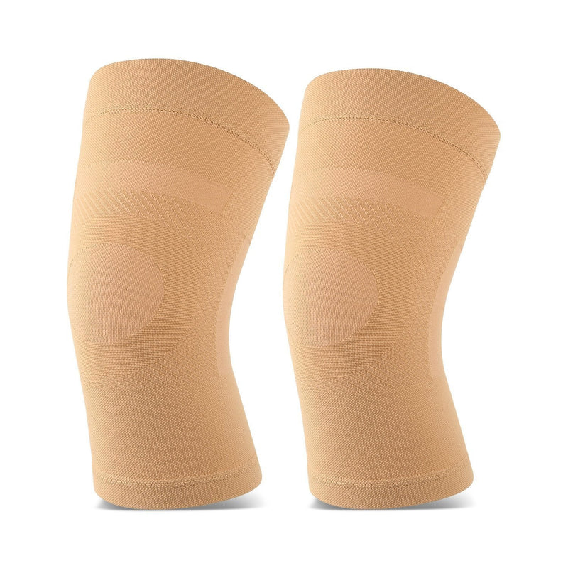 [Australia] - Knee Sleeves, 1 Pair, Could Be Worn Under Pants, Lightweight Knee Compression Sleeves for Men Women, Knee Brace Support for Joint Pain Relief, Arthritis, ACL, MCL, Sports, Injury Recovery, Beige XL X-Large (1 Pair) 1 Pair Beige 
