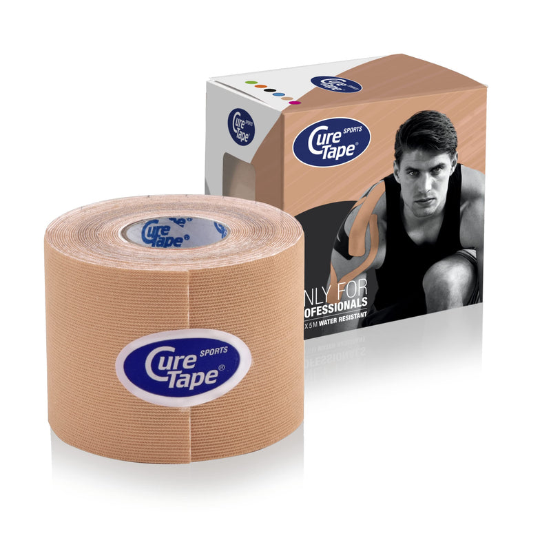 [Australia] - CureTape® Sports Kinesiology Tape | 30% Stronger Adhesion for Extreme Sporting Conditions | Waterproof & Quick Dry Viscose | Recover Faster, Train Harder! (Beige) Beige 