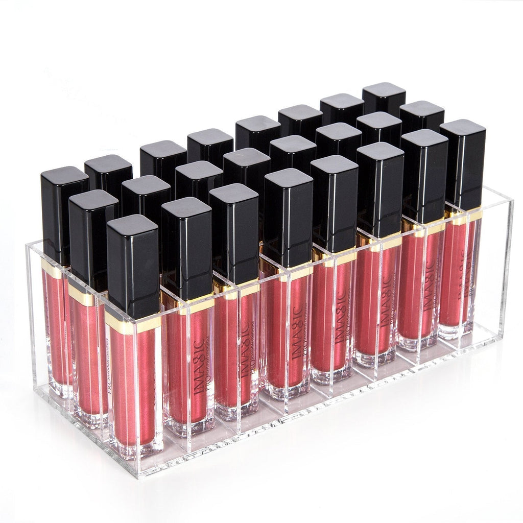 [Australia] - HBlife Lip Gloss Holder Organizer, 24 Spaces Clear Acrylic Makeup Lipgloss Display Case 